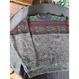 VTG Nuovo Wool Blend Mock Crew Sweater Winter Ski Christmas cabin Mens Sz Medium